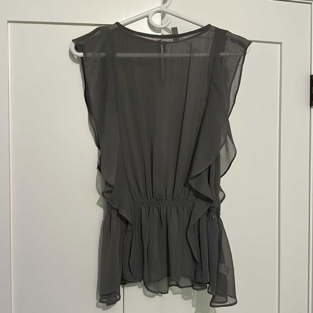 NWOT. Sheer Grey Xhilaration Blouse. Size XS.
